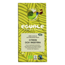 Eguale Mörk choklad, Citron och ingefära (80 g, 60 %) (EKO, Fairtrade)